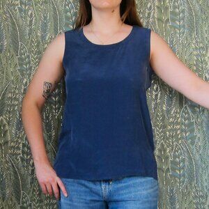 Claudia Richards deep blue silk tank size size medium, preowned NWT